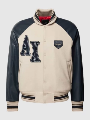 Kurtka baseballowa z nadrukiem z logo Armani Exchange