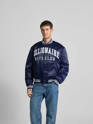 Kurtka baseballowa z naszywkami z logo Billionaire Boys Club Granatowy