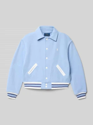 Kurtka baseballowa z wykładanym kołnierzem i wyhaftowanym logo Polo Ralph Lauren Teens