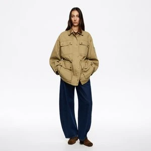 Kurtka bawełniana talia regulowana khaki BIMBA Y LOLA