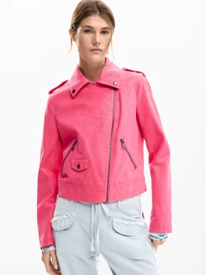 Kurtka biker ze skóry ekologicznej Desigual