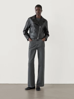 Zdjęcie produktu Kurtka Biker Ze Skóry Nappa - Czarny - - Massimo Dutti - Kobieta