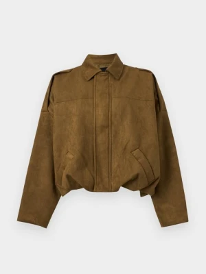 Kurtka ze skóry ekologicznej Vero Moda khaki