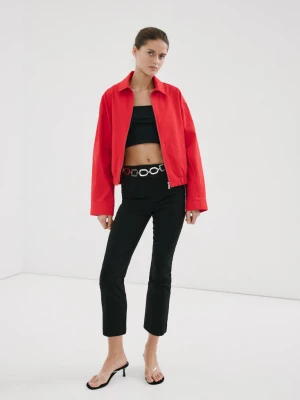 Kurtka bomber z koszulowym kołnierzykiem czerwony - Kobieta - - MANGO