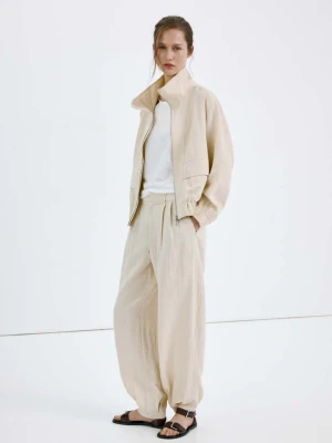 Kurtka bomber z lyocellu jasny / pastelowy szary - Kobieta - - MANGO