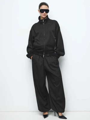 Kurtka bomberka w prążki czarny - Kobieta - - MANGO