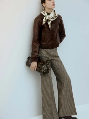 Kurtka bomberka z efektem skóry krokodyla brązowy - Kobieta - - MANGO