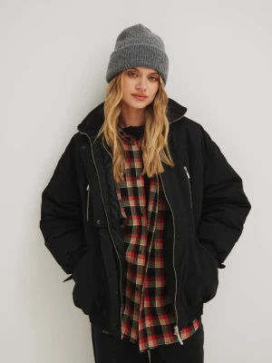 Kurtka bomberka z ociepleniem w kolorze CZARNYM- RODEZ Marsala