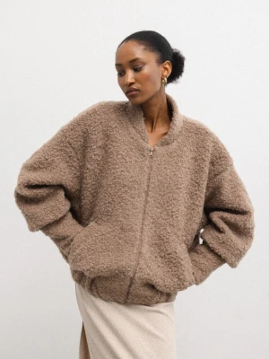 Kurtka bomberka z wełny w kolorze MOCCA- WOOLY Marsala