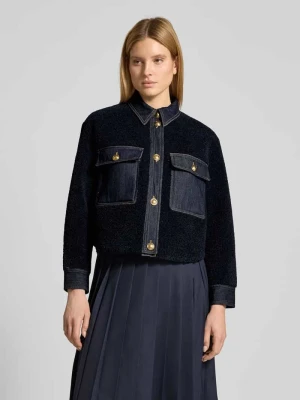 Kurtka bouclè z kołnierzykiem typu kent i kieszeniami na piersi LUISA CERANO