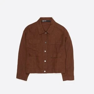 Kurtka boxy len brązowa BIMBA Y LOLA