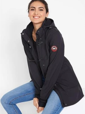 Kurtka budrysówka softshell, z materiału odpychającego wodę BonPrix czarny