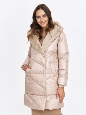 Kurtka damska beżowa - SKU1426BE kurtka długa - TOP SECRET - Odzieżowy sklep internetowy TOP SECRET