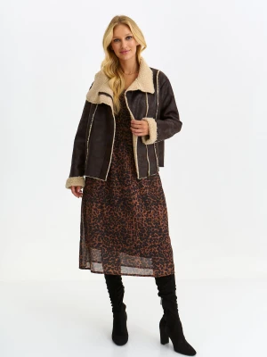 Kurtka damska rozpinana brązowa - SKU1387BR kurtka krótka - TOP SECRET - Odzieżowy sklep internetowy TOP SECRET