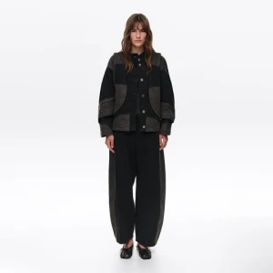Kurtka denim oversize dwukolorowa BIMBA Y LOLA czarny