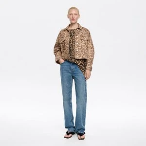 Kurtka denim oversize Leopard naturalna BIMBA Y LOLA