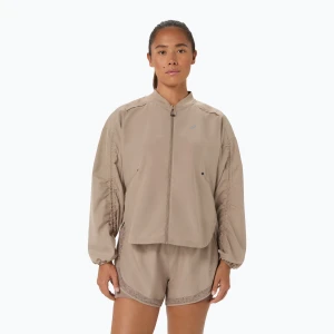 Kurtka do biegania damska ASICS Nagino Run Adjustable Jacket greige Szary
