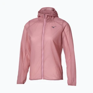Kurtka do biegania damska Mizuno Tech Light Hooded Jacket rose elegance Różowy