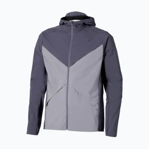 Kurtka do biegania męska Mizuno Tech Thermal Charge Hooded quiksilver