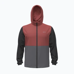 Kurtka do biegania męska Under Armour Velociti Hooded Jacket ultimate black / heritage red / reflective