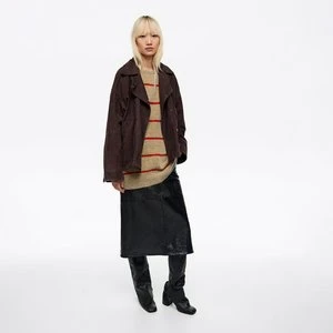 Kurtka dwurzędowa zamsz ciemnobrązowa BIMBA Y LOLA