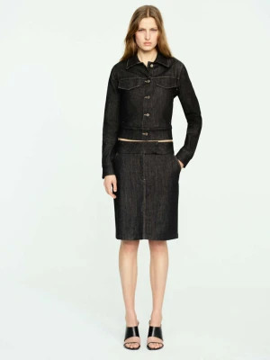 Kurtka dżinsowa o taliowanym kroju z kieszeniami czarny - Kobieta - - MANGO