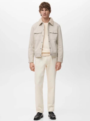 Kurtka dżinsowa podszyta barankiem piaskowy - Mężczyzna - - MANGO MAN