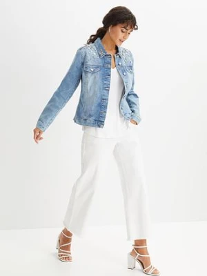 Kurtka dżinsowa z aplikacją ze sztrasów bonprix