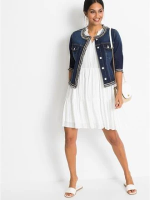 Kurtka dżinsowa z frędzlami bonprix