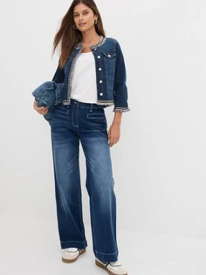 Kurtka dżinsowa z frędzlami bonprix