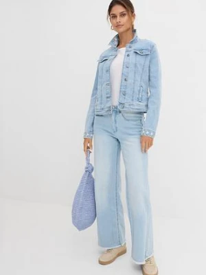 Kurtka dżinsowa z haftem bonprix