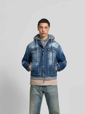 Kurtka jeansowa z kapturem Dsquared2 Granatowy