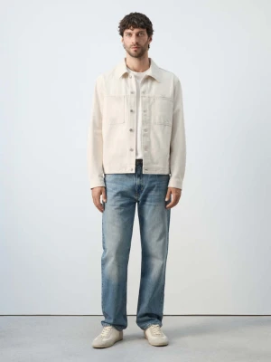 Kurtka dżinsowa z kieszeniami 100% bawełna kremowy / écru - Mężczyzna - - MANGO MAN
