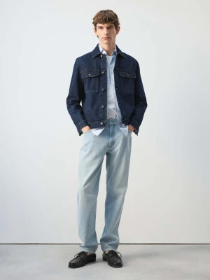 Kurtka dżinsowa z kieszeniami 100% bawełna niebieski - Mężczyzna - - MANGO MAN