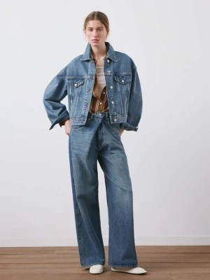 Kurtka dżinsowa z kieszeniami średni niebieski - Kobieta - - MANGO