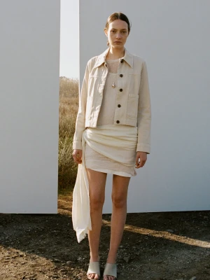 Kurtka dżinsowa z kieszeniami waniliowy - Kobieta - - MANGO