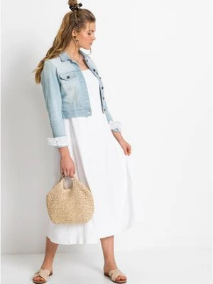 Kurtka dżinsowa z koronkowymi wstawkami bonprix