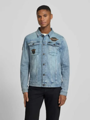 Kurtka dżinsowa z naszywkami z logo i kieszeniami na piersi PME Legend