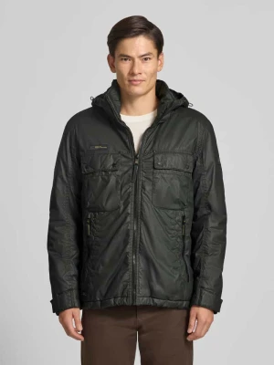 kurtka funkcyjna o kroju regular fit z mieszanki bawełny model 'Between Hood Co' Camel Active Oliwkowy