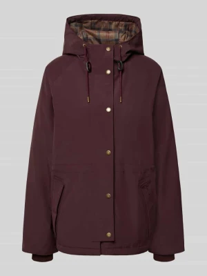 kurtka funkcyjna o luźnym kroju z kapturem model 'HESTER WATERPROOF' Barbour Bordowy