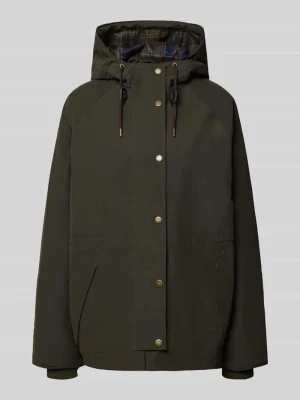 kurtka funkcyjna o luźnym kroju z kapturem model 'HESTER WATERPROOF' Barbour Oliwkowy