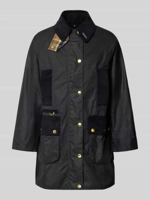 kurtka funkcyjna w kroju regular fit z czystej woskowanej bawełny Barbour Granatowy