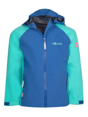 Kurtka hardshell Trollkids turkusowy
