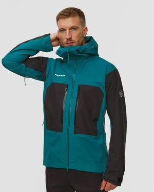 Kurtka Hardshellowa Męska Mammut Taiss Hs Hooded Jacket Men Turkusowo-czarna