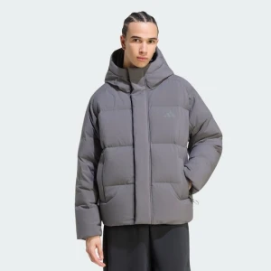 KURTKA HELIONIC DOWN PUFFER HOODED Adidas Grey Five