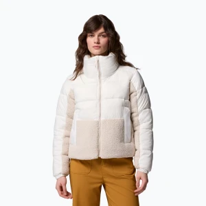 Kurtka hybrydowa damska Columbia Leadbetter Point II Sherpa Hybrid sea salt / dark stone Biały