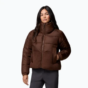 Kurtka hybrydowa damska Columbia Leadbetter Point II Sherpa Hybrid tobacco Brązowy