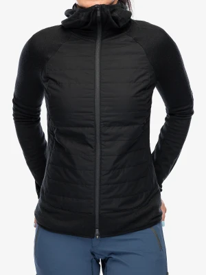 Kurtka hybrydowa damska Icebreaker Merino Quantum Hybrid LS Zip Hoodie - black