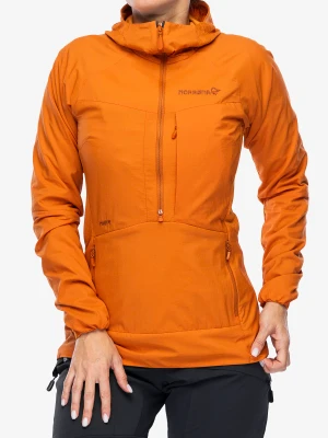 Kurtka hybrydowa damska Norrona More Octa Zip Hood - gold flame