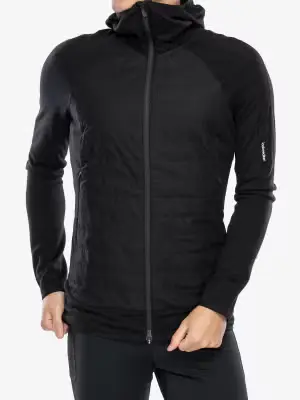 Kurtka hybrydowa Icebreaker Merino Quantum Hybrid LS Zip Hoodie - black